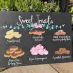 bespoke realistic dessert menu hand lettered and painted